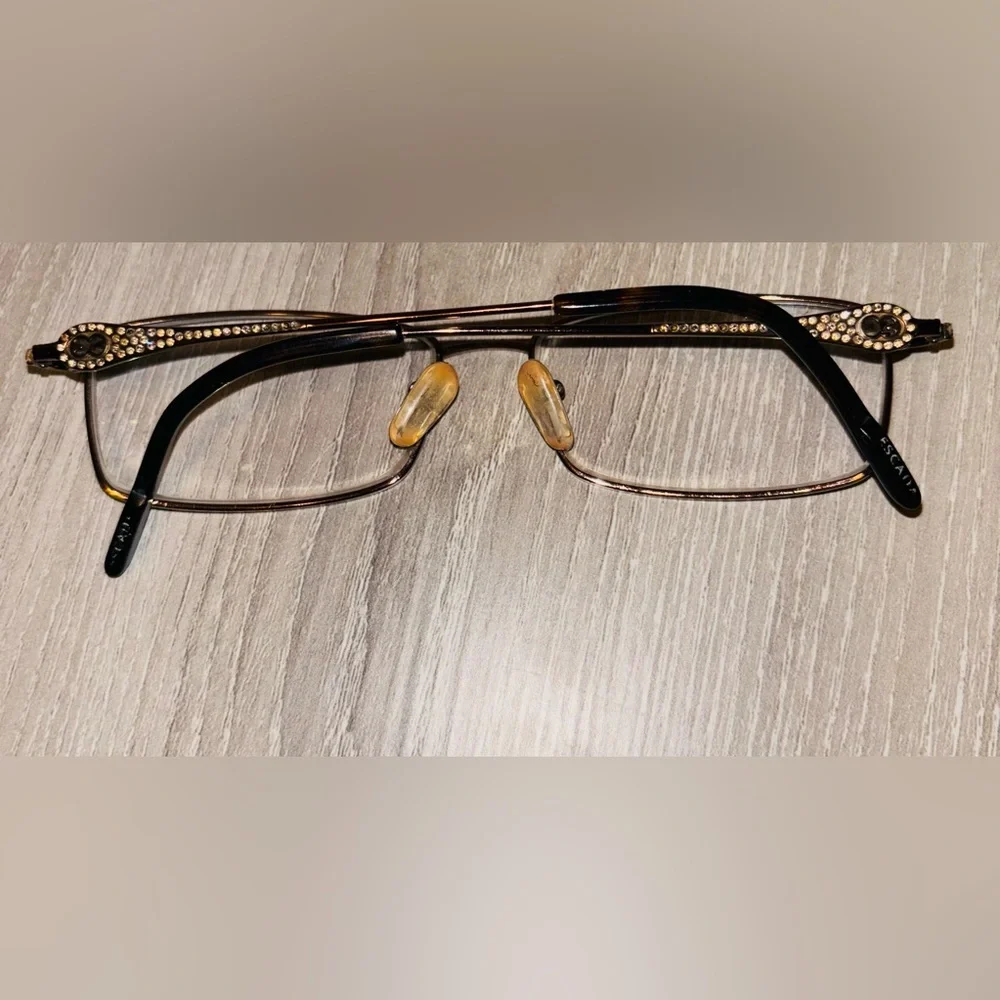 Escada Eyeglass Frames Only Women's‎ Tortoise & Rhinestone Full Rim, Lightweight